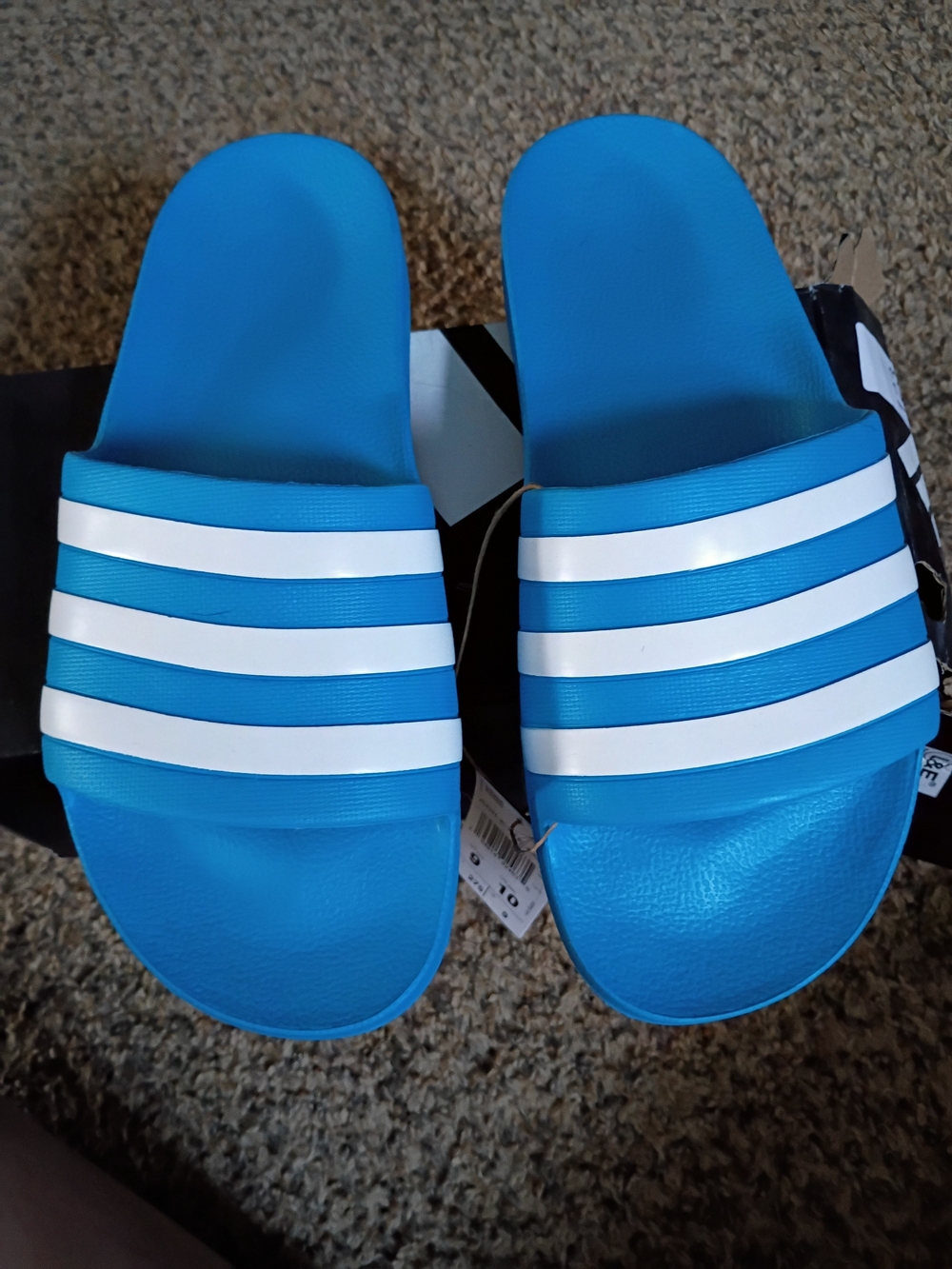 adidas Blue & White Adilette Slides